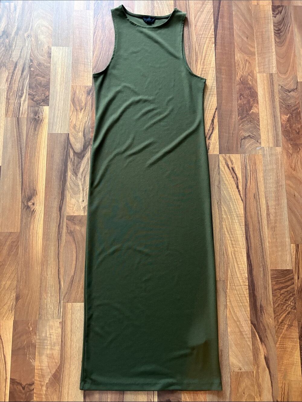 Topshop Woman’s Olive Green Sleeveless Maxi Dress Size 8
